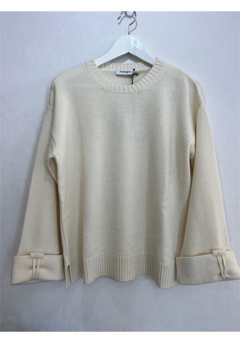 MAGLIA GIROCOLLO MANICA CAMPANA CON RISVOLTO CHIUSURA ALAMARO KANGRA | Maglia | 2604 0100161